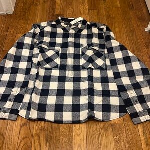 JCREW Navy Buffalo Check Shirt